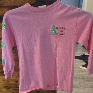 Simply Southern Kids Pink 'Merry and Bright' Long Sleeve Tee